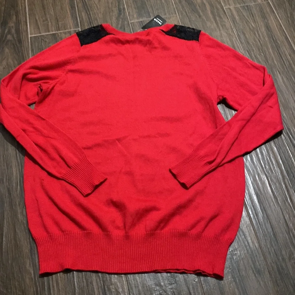 Torrid red with lace sweater